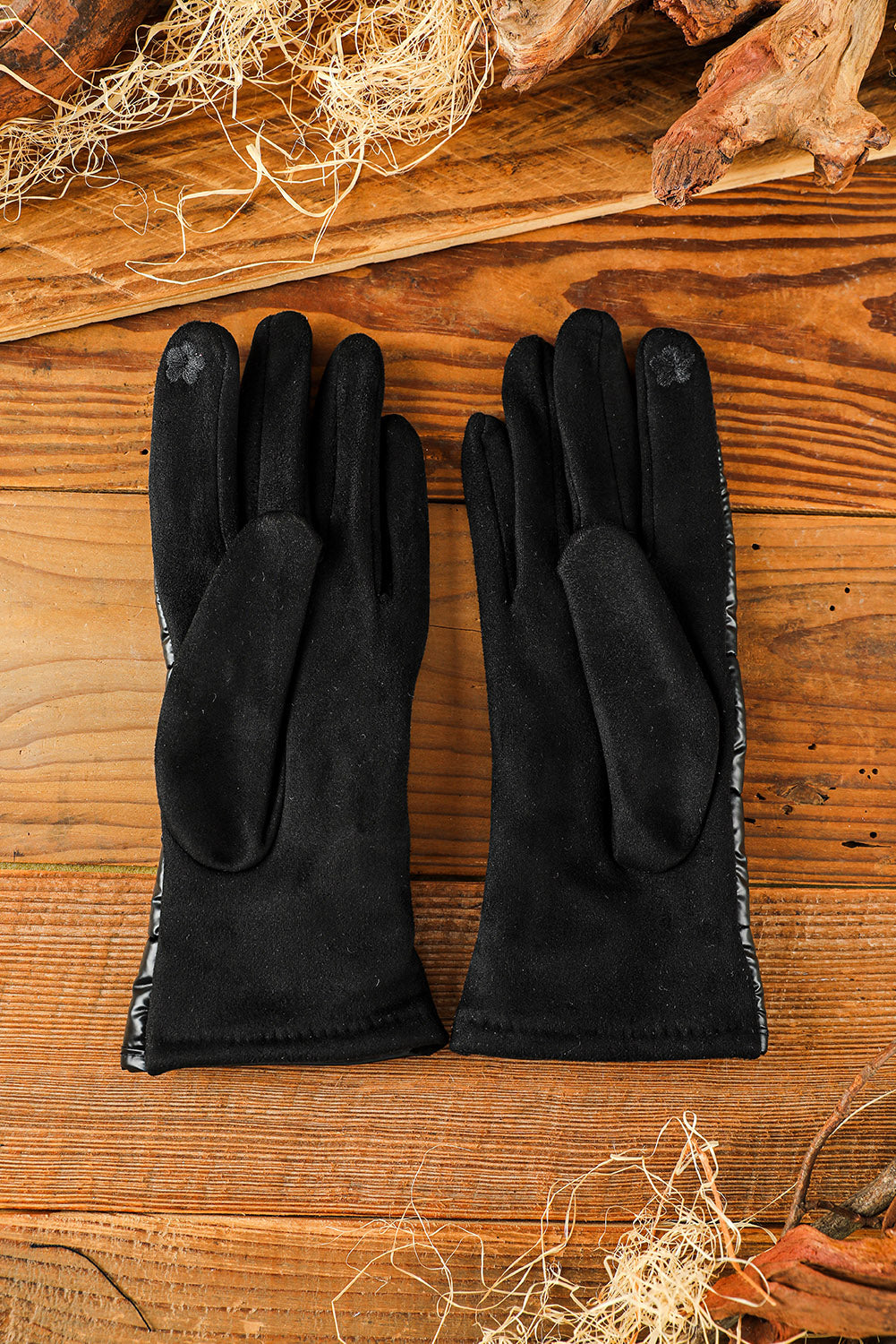 Gray Shiny Touch Screen Cycling Gloves