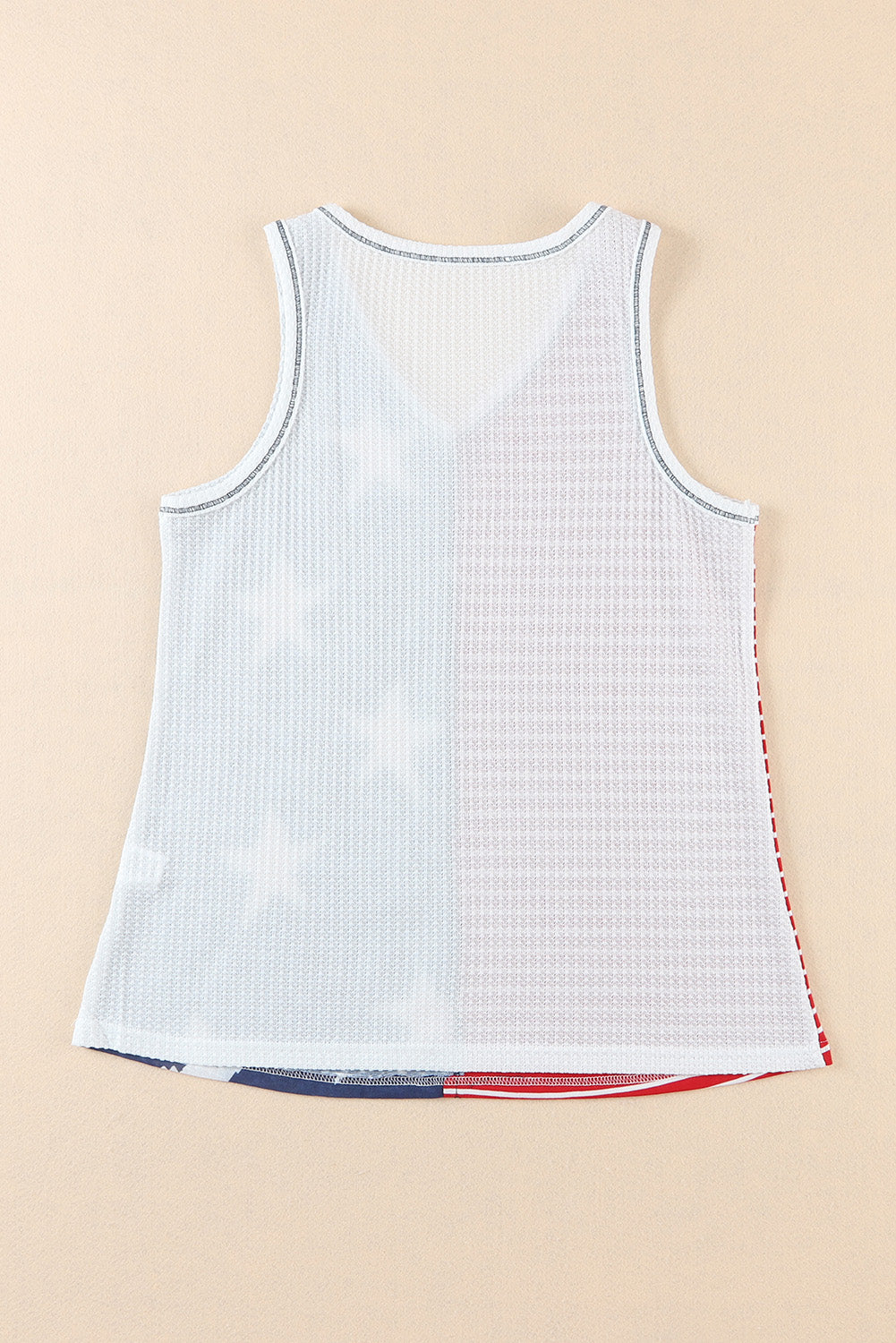 Top de manga corta de punto con estampado de estrellas y rayas multicolores