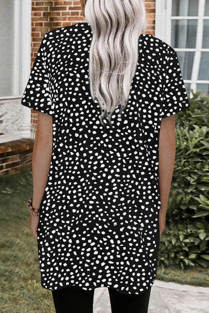 Top tipo túnica con bolsillos laterales estampados