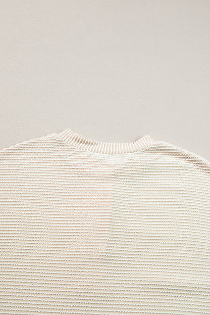 Sweat-shirt Henley à manches lanternes et boutons texturés en velours côtelé abricot