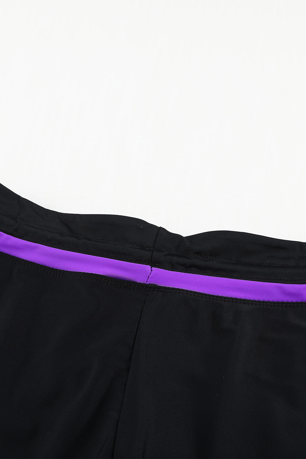 Violet Strap Trim Black Women Swim Boardshort