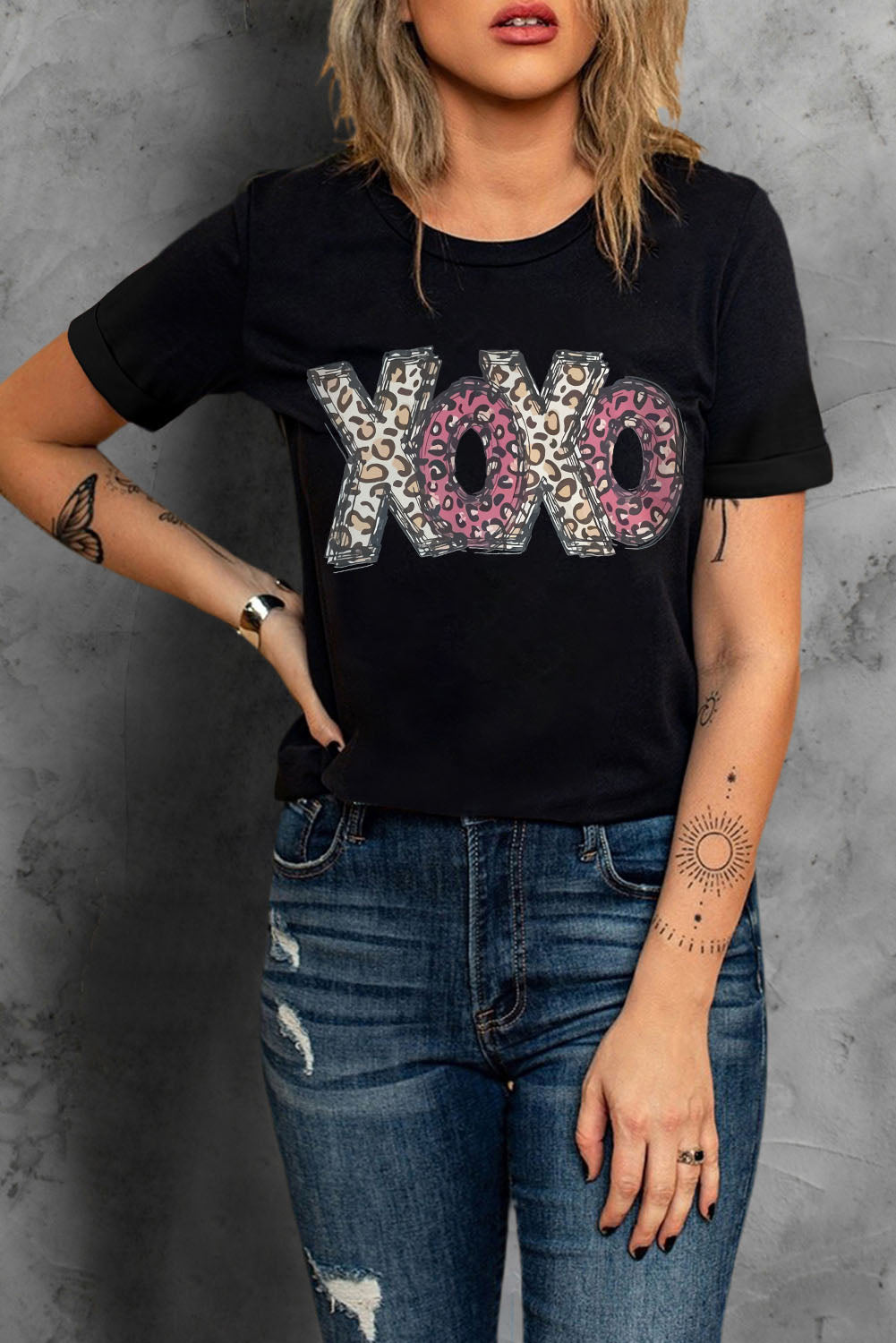 Camiseta con estampado de letras Hello Valentine