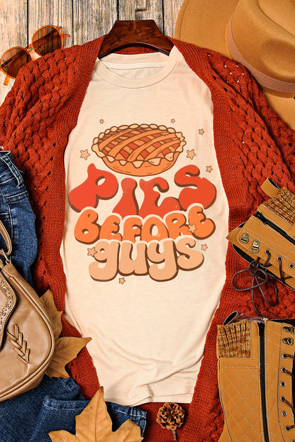 T-shirt kaki tendance Thanksgiving PIES BEFORE GUYS