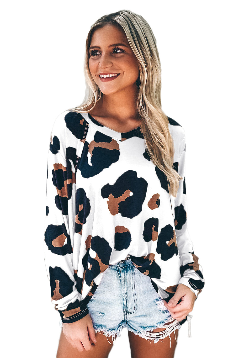 Print Long Sleeve Loose Top