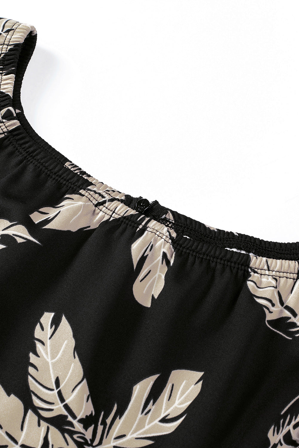 Robe mi-longue moulante fendue à épaules dénudées et imprimé floral bleu foncé