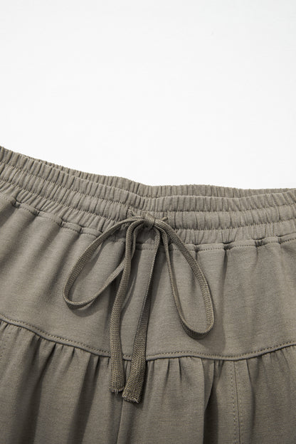 Seagrass Elastic Waist Drawstring Wide Leg Full Length Pants