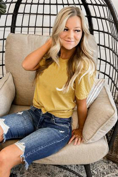 Blank Apparel - T-shirt ras du cou kaki uni personnalisé