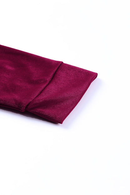 Abrigo retro de terciopelo con bolsillo de manga larga 