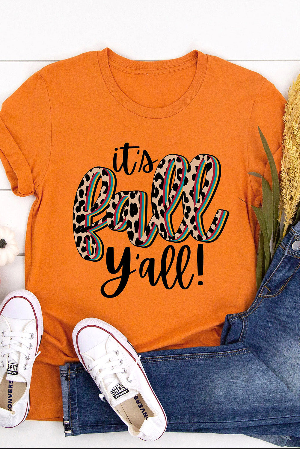 T-shirt décontracté à imprimé animal « Its Fall Yall »