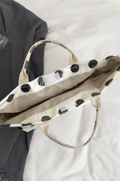 Color black Polka Dot Durable Waterproof PVC Tote Bag