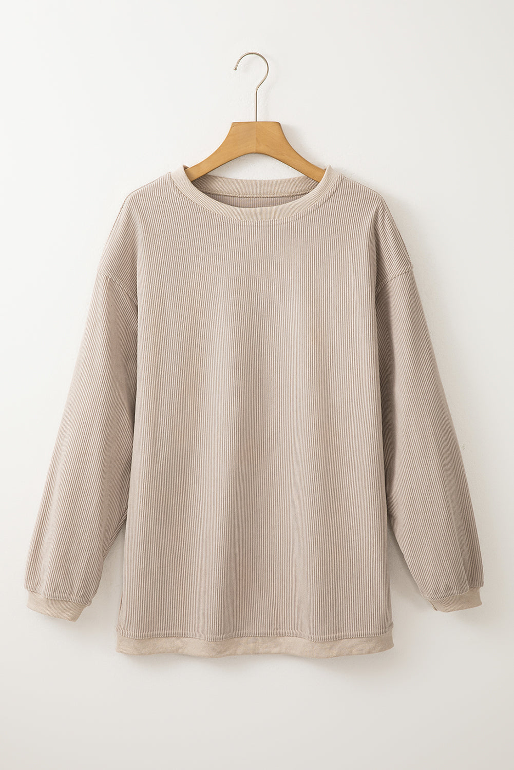 Sweat-shirt oversize en velours côtelé gris fumé