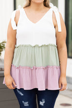 Plus Size Color Block Ruffle Tiered Babydoll Tank Top