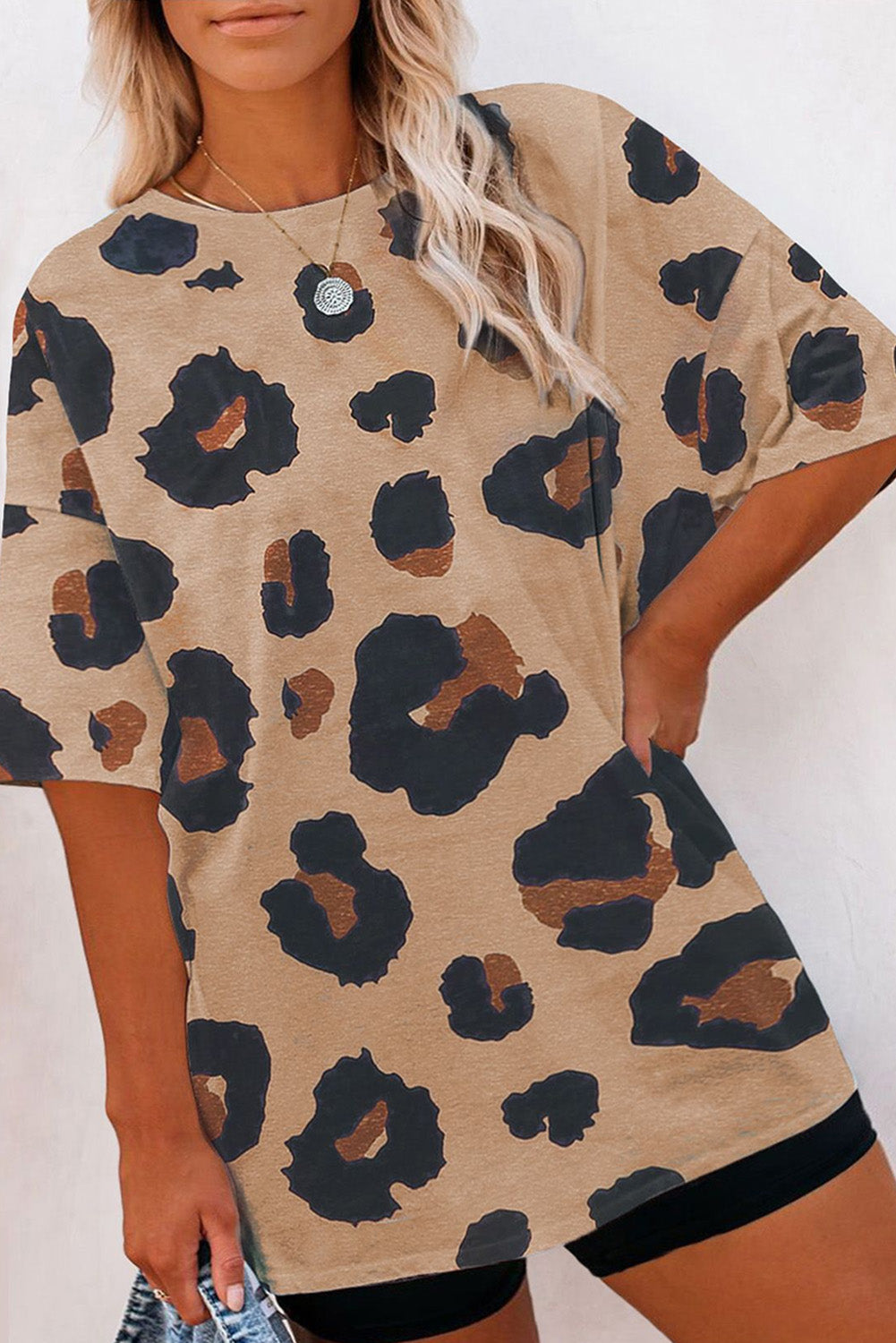 T-shirt ample imprimé léopard boyfriend 