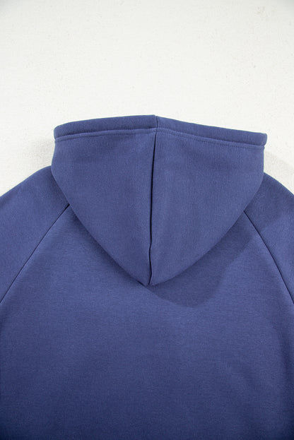 Dirty blue Fleece Lined Adjustable Drawstring Oversize Tunic Hoodie