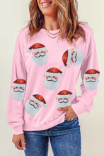 Red Santa Claus Sequin Graphic Sweatshirt