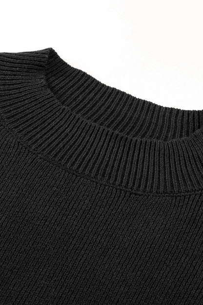 Jersey gris extragrande con hombros caídos y mangas abullonadas 