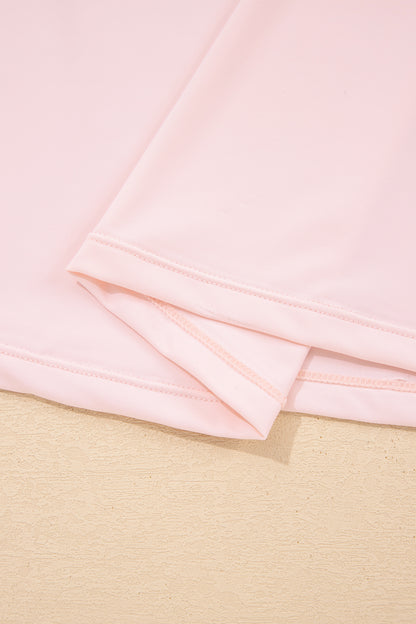 Pink Plus Size Build-in Shorts Sleeveless Dress With Short Two Piece Set