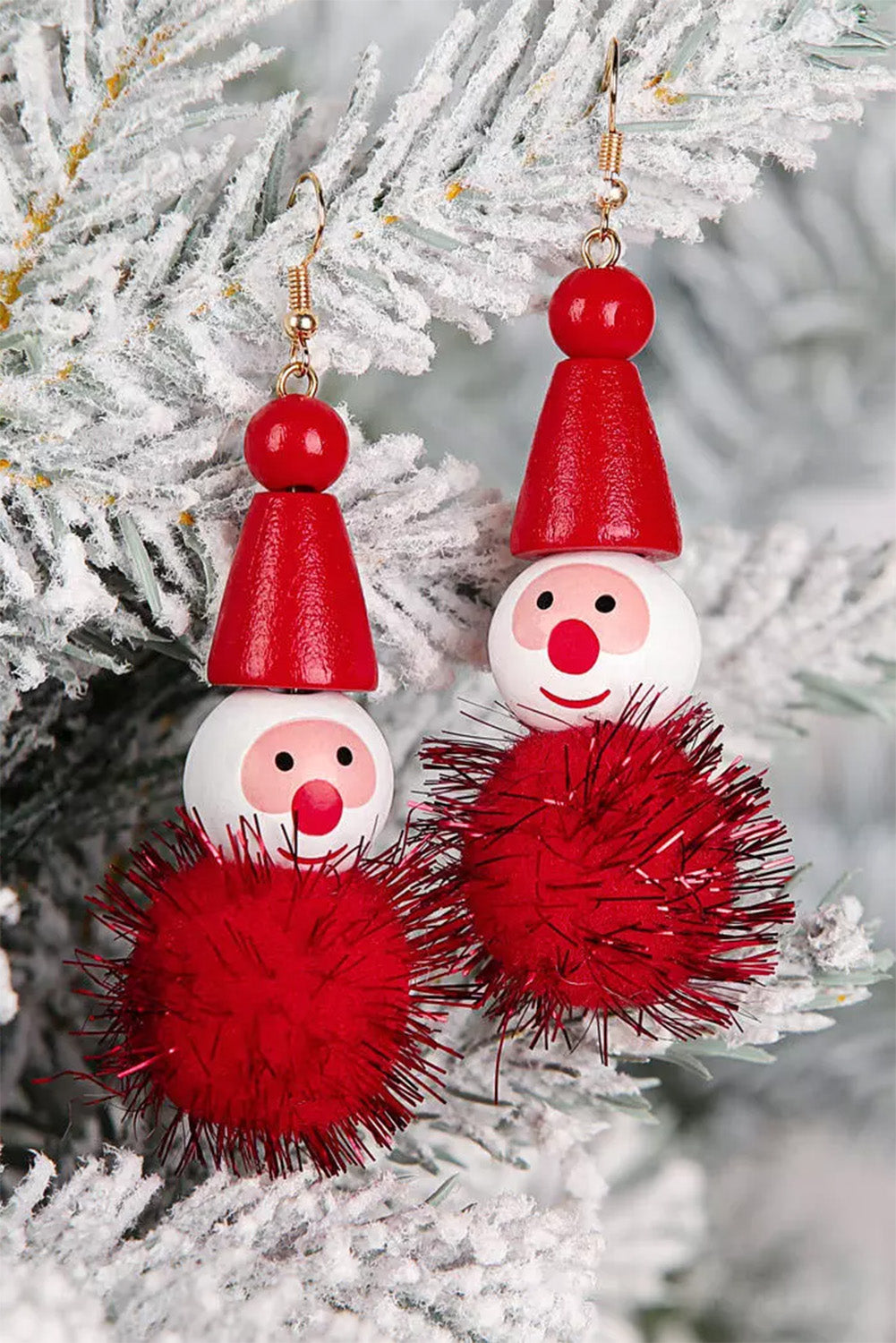 Green Christmas Glitter Elves Pom-Pom Earrings