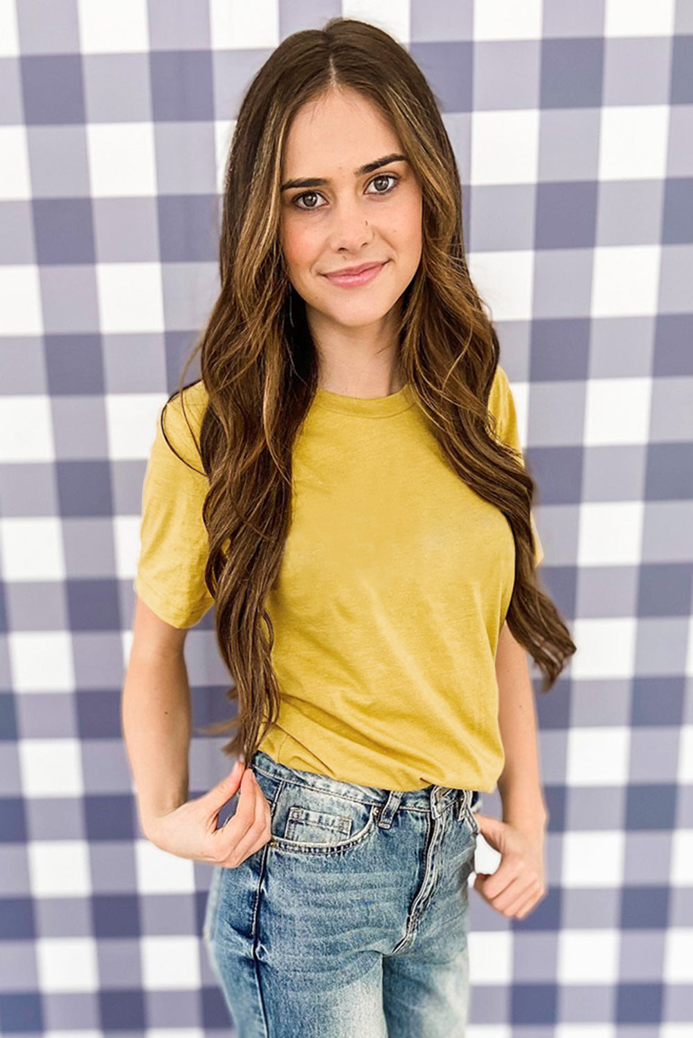 Blank Apparel - T-shirt ras du cou kaki uni personnalisé