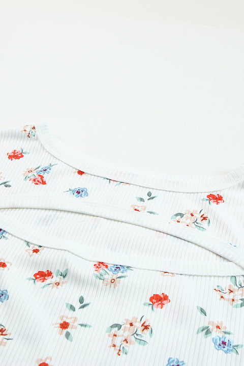 Long Sleeve Cut-out Floral Bodysuit