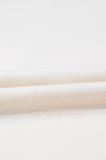 Beige Star Shape Studded Crew Neck Plus Size T Shirt