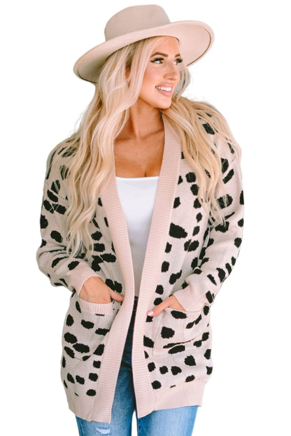 Cardigan ouvert sur le devant à motif animalier tacheté