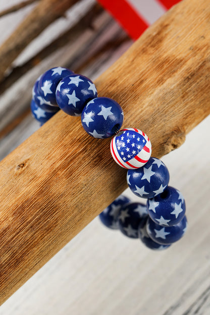 American Flag Accent Starry Beading Bracelet
