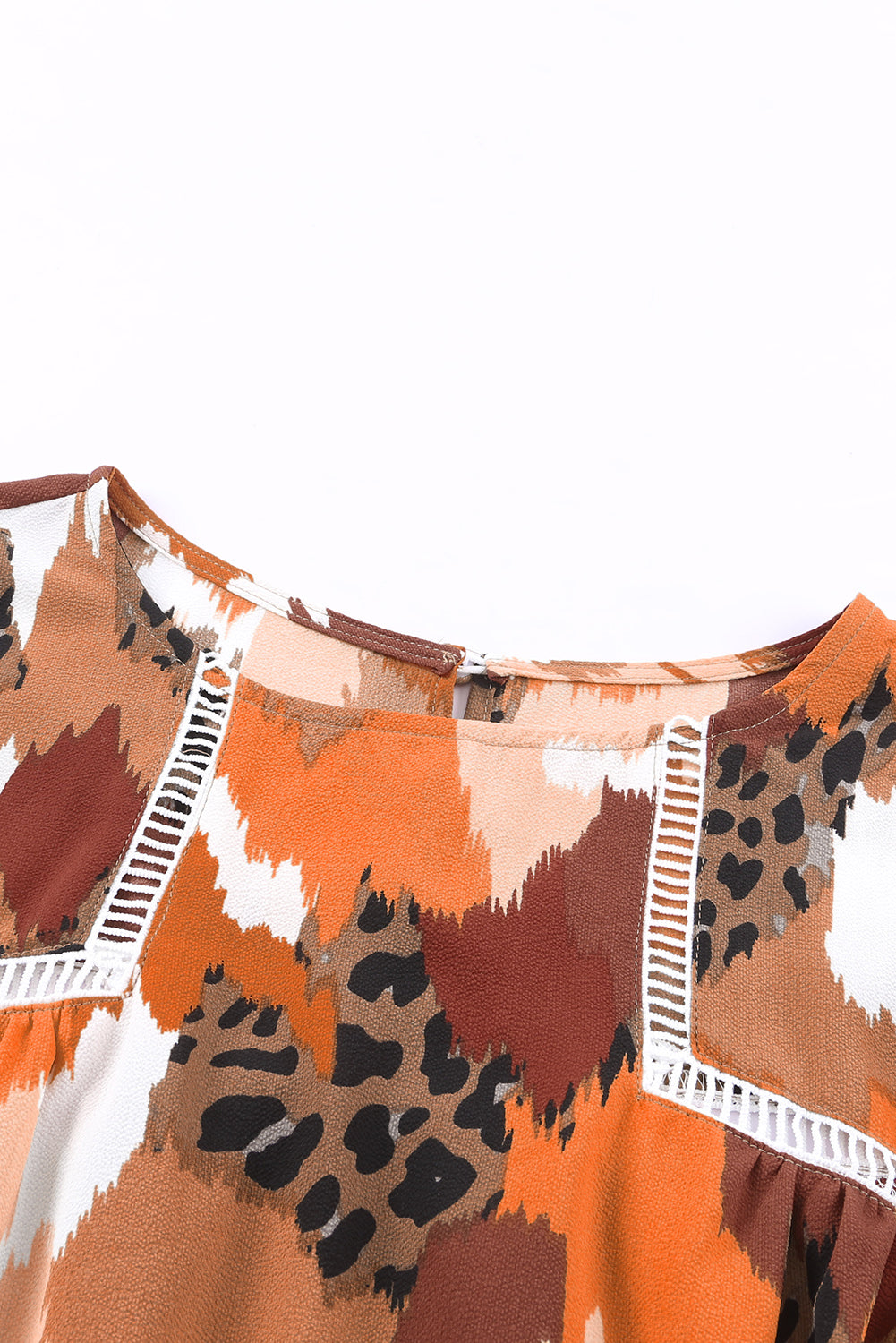 Blusa de manga larga con estampado abstracto multicolor