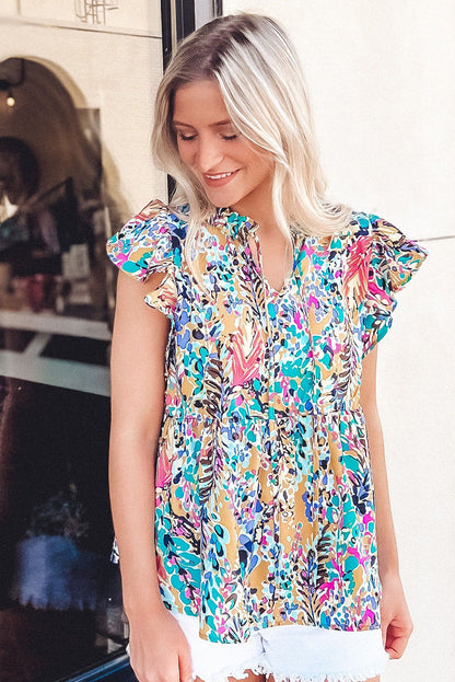 T-shirt ample à fleurs peintes 