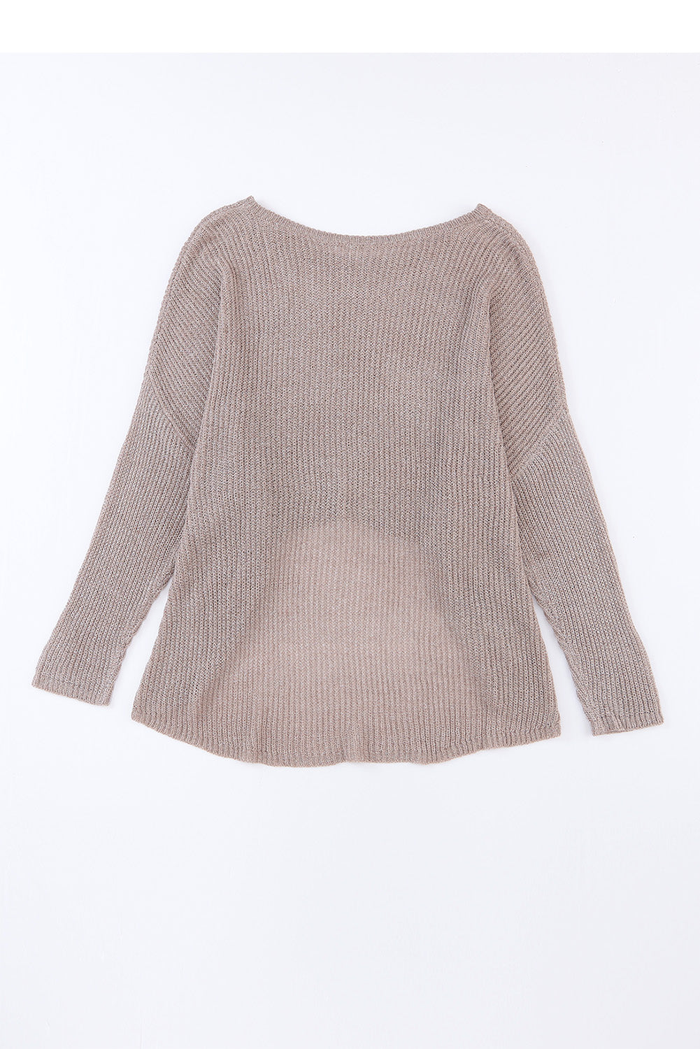 Pull gris ample à manches dolman et ourlet asymétrique