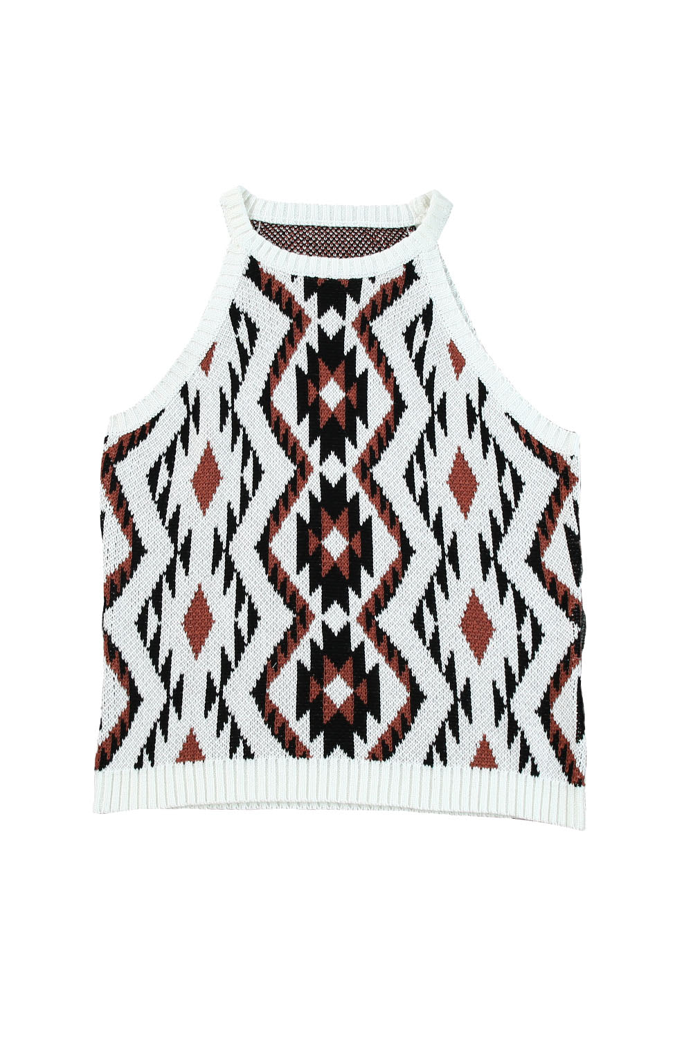 Débardeur tricoté à imprimé géométrique aztèque 