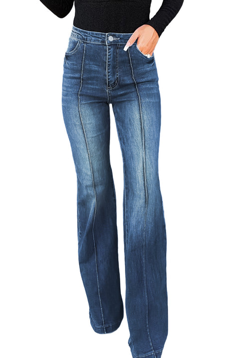 Jeans anchos con costura central 