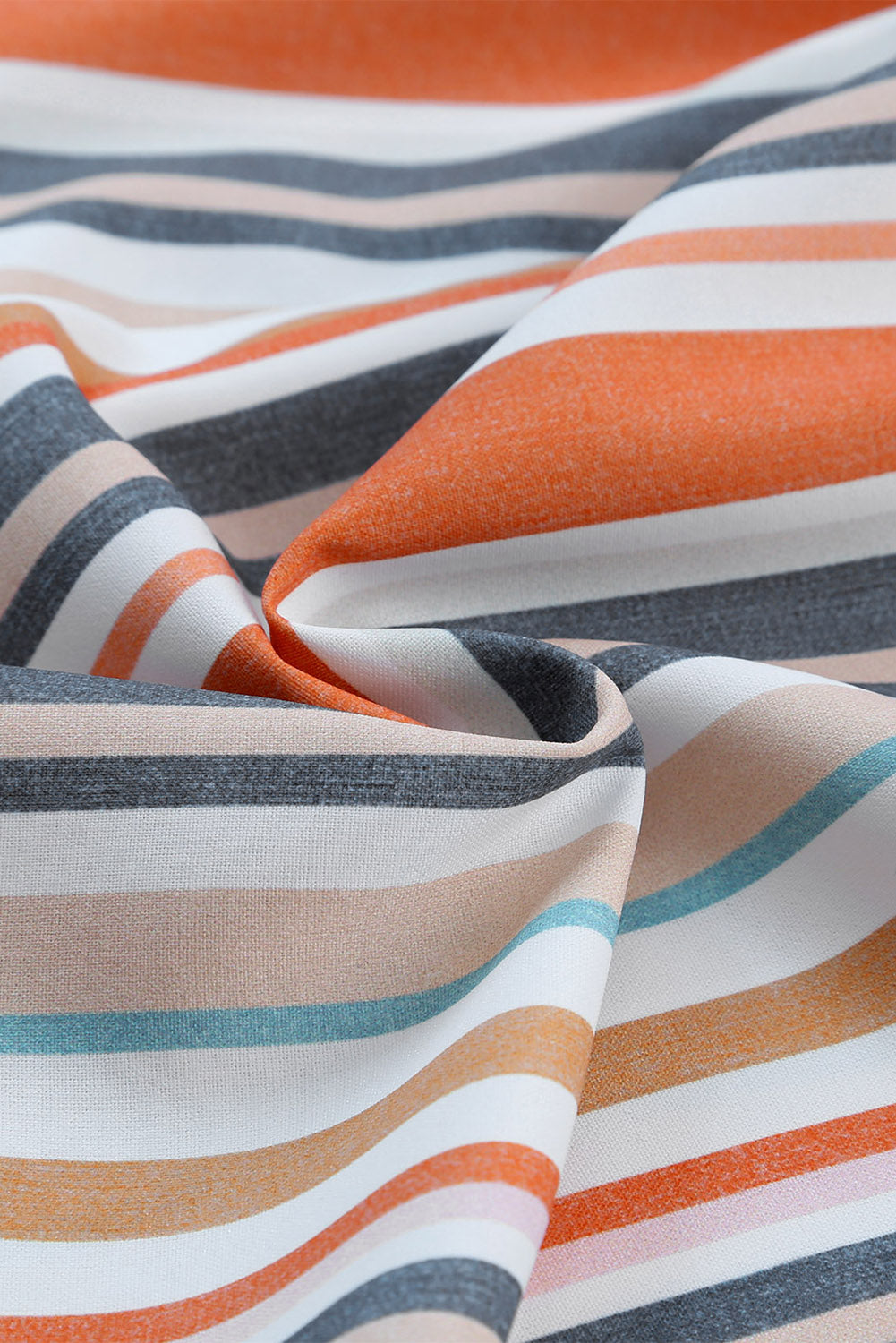 Short décontracté à rayures vintage délavé avec taille élastique à volants 