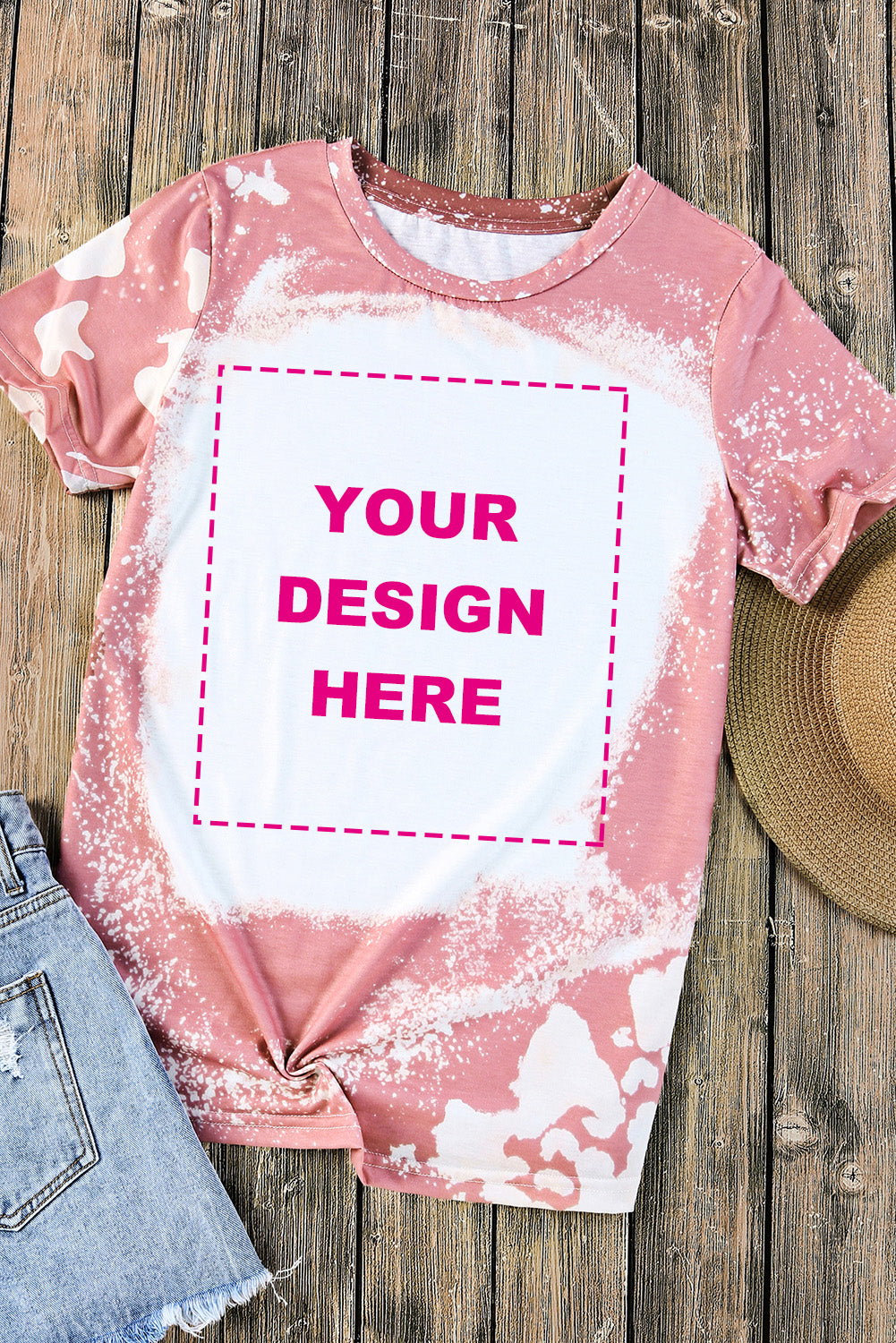 T-shirt graphique à imprimé léopard délavé « Love Always Heart »