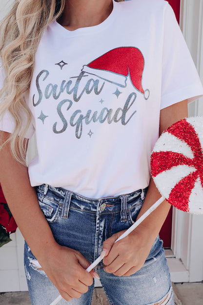T-shirt à manches courtes avec imprimé graphique Santa Squad