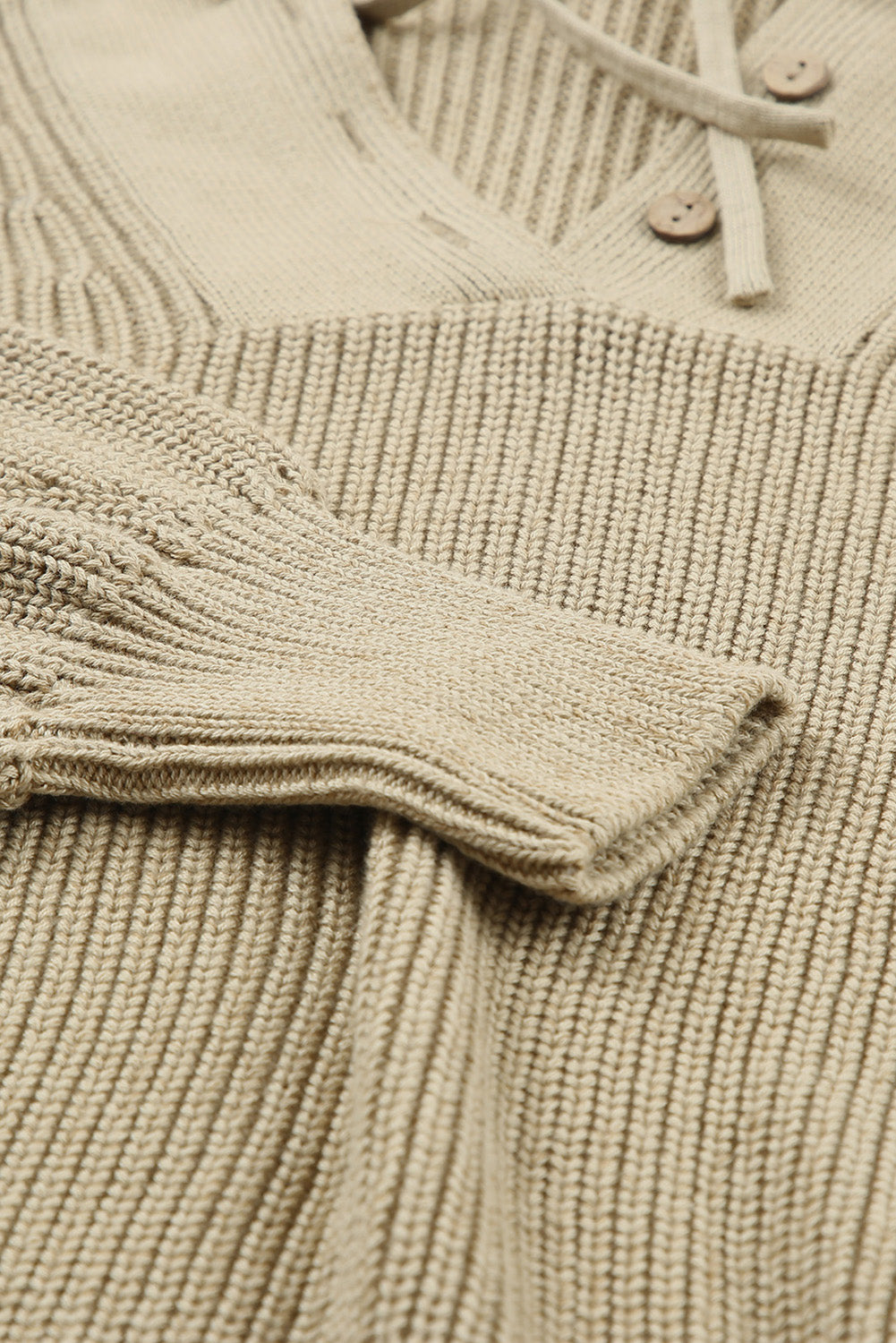 Pull à capuche col V Henley 