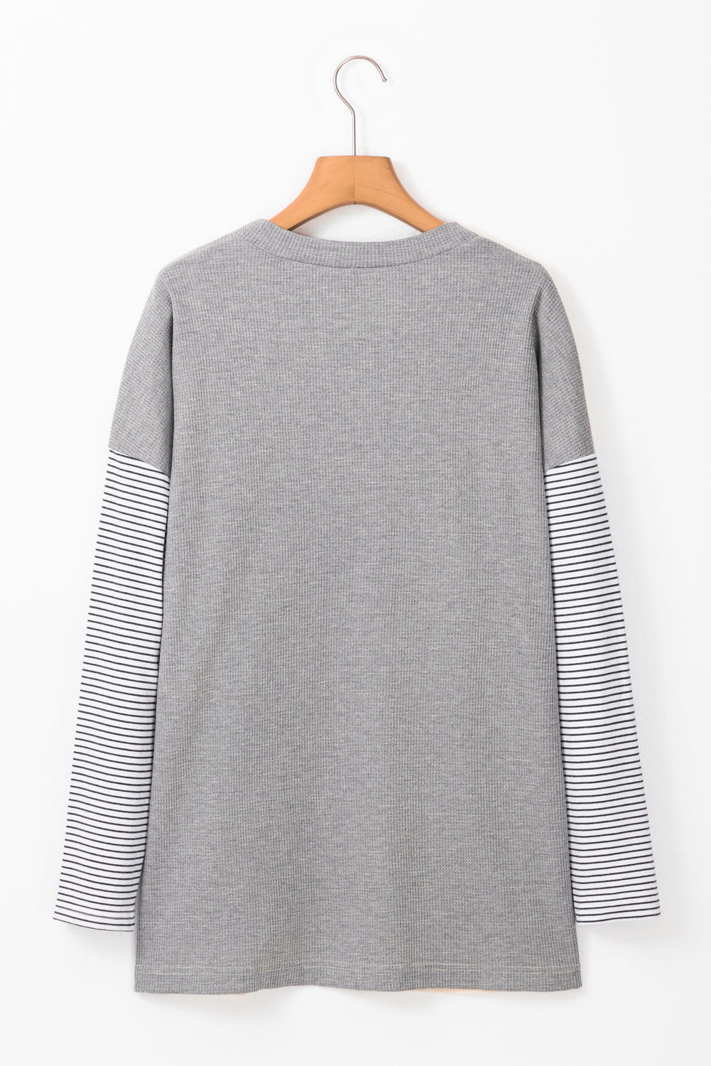 Cardigan ouvert à rayures noires et patchwork avec poche