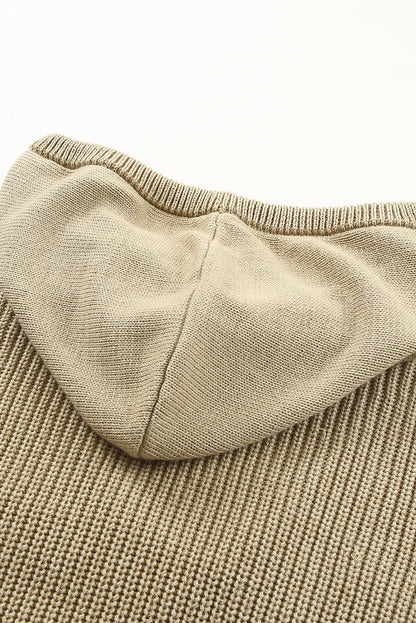 Pull à capuche col V Henley 