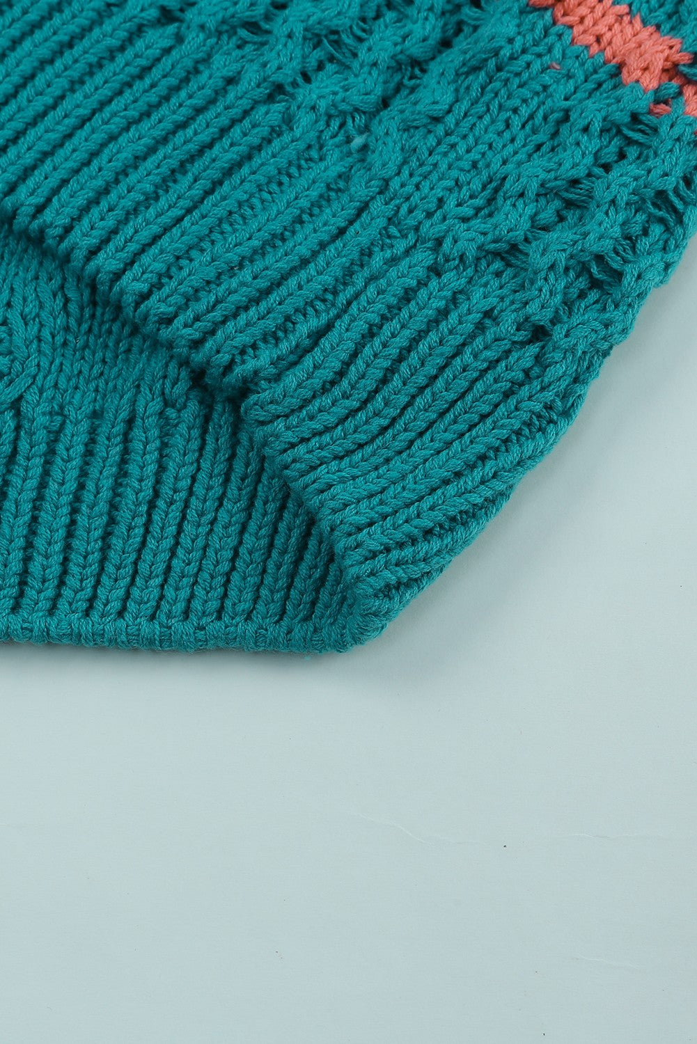 Suéter tipo jersey de punto texturizado con bloques de color a rayas 