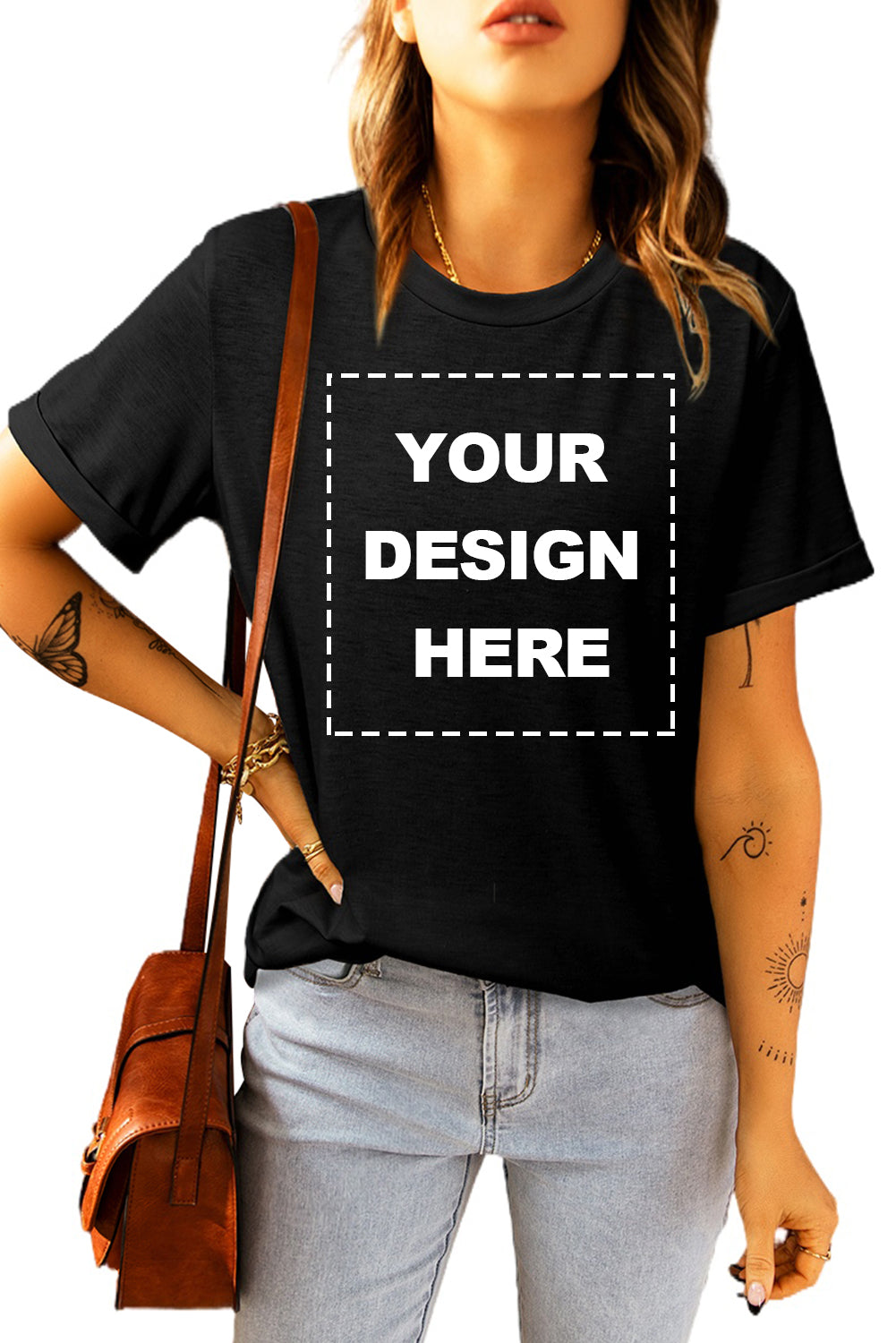 Blank Apparel - T-shirt ras du cou kaki uni personnalisé