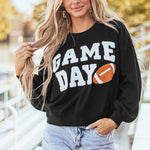 Sweat-shirt noir à imprimé graphique GAME DAY