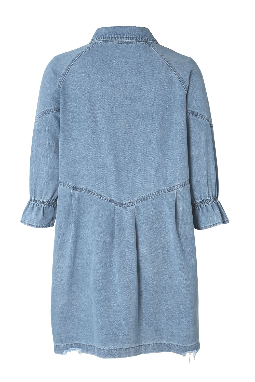 Gray Buttoned Long Sleeve Denim Mini Dress HannaBanna Clothing Gray Buttoned Long Sleeve Denim Mini Dress HannaBanna Clothing