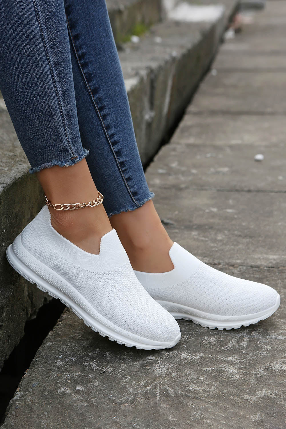 Breathable Knit Minimalist Slip-On Shoes