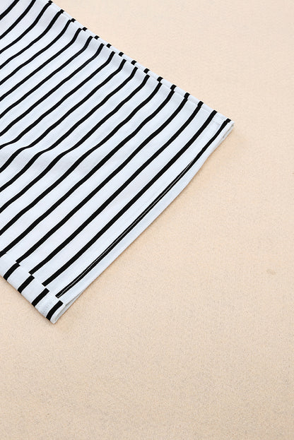 Pantalones anchos a rayas con cordón