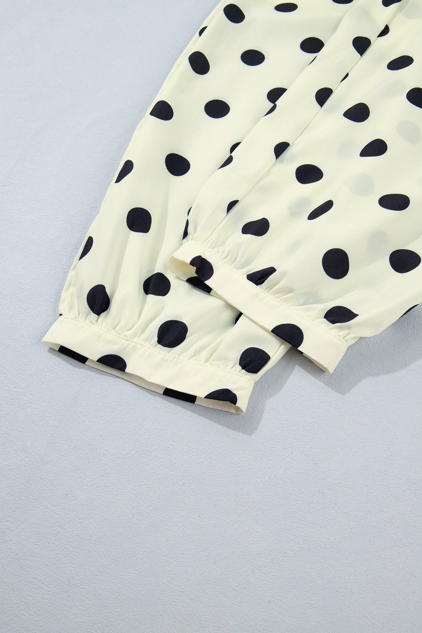 Black Polka Dot Ankle Length Harem Pants