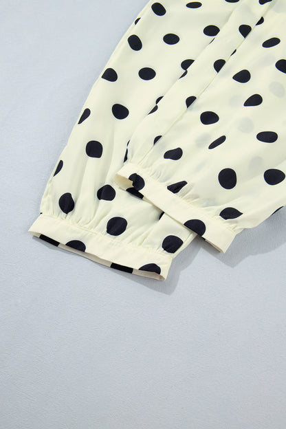 Black Polka Dot Ankle Length Harem Pants