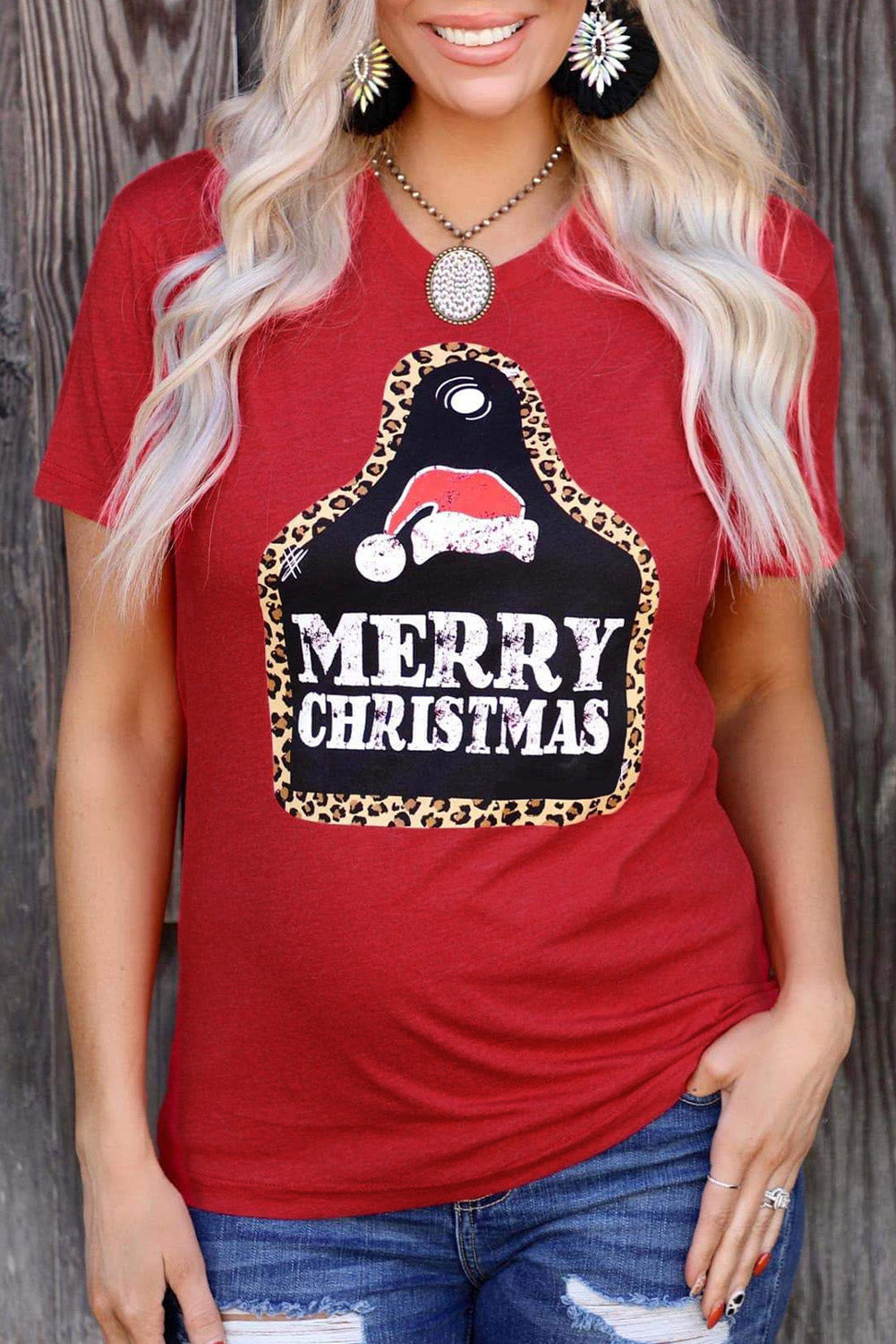 T-shirt à manches courtes avec imprimé graphique Santa Squad