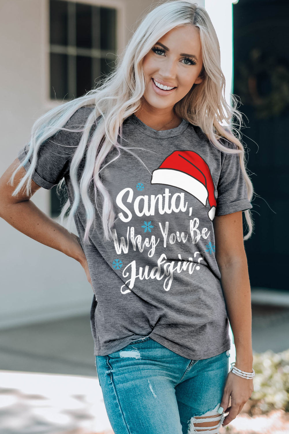 Camiseta de manga corta con estampado gráfico de Merry Christmas Trees