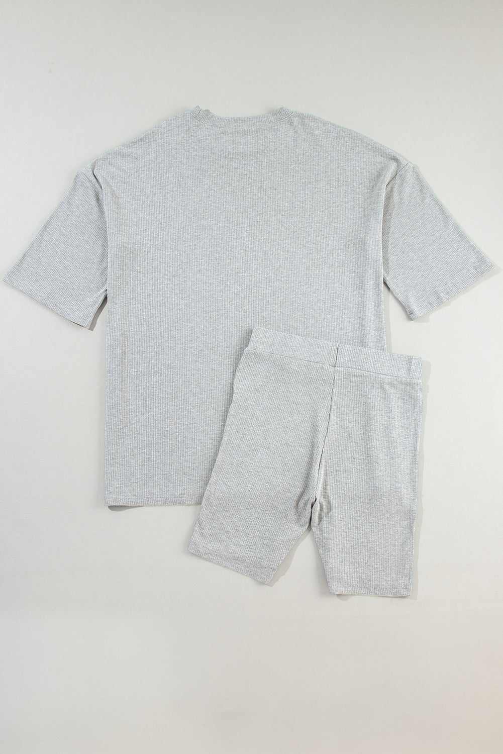 Ensemble tunique ample gris clair uni et short slim