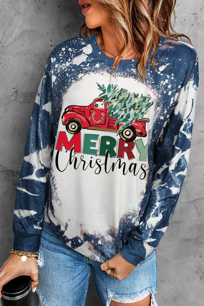 Multicolor Vintage Bleached Burning Vibe Pullover